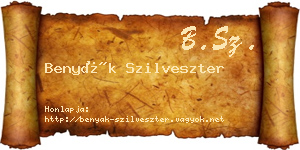 Benyák Szilveszter névjegykártya