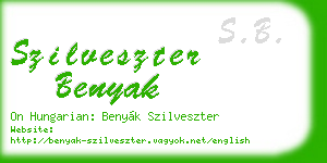 szilveszter benyak business card